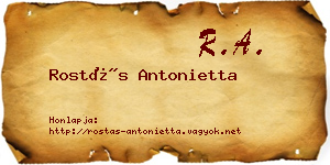 Rostás Antonietta névjegykártya